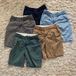 5 pair Cat and Jack cotton flat front chino shorts Size 12 Slim